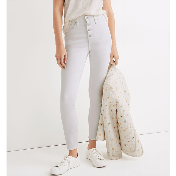 Madewell 10" High-Rise Skinny Crop Jeans: Button-Front Edition 25 $135 - Picture 1 of 11